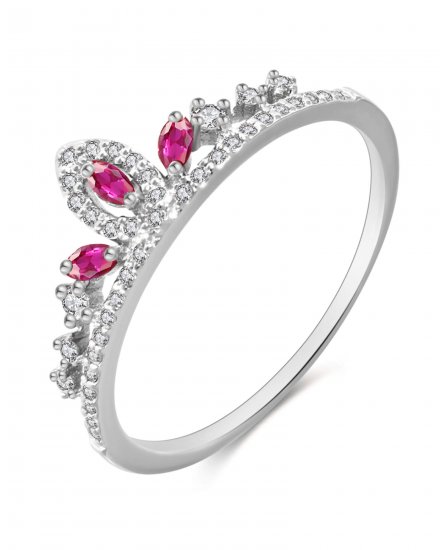 CROWN STYLE RUBY DIAMOND RING (TR3195)